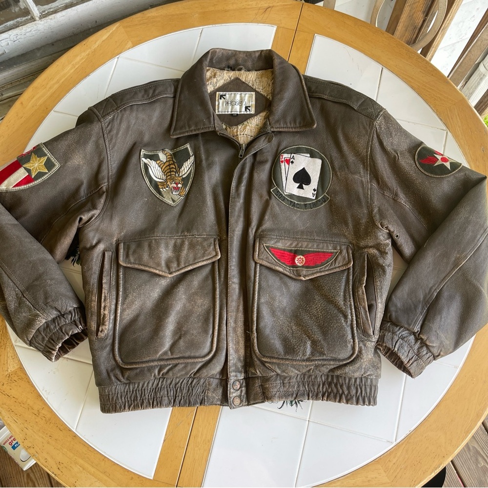 Vintage 80s Phase 2 Flying Tiger Bomber Jacket Men’s 44 Large